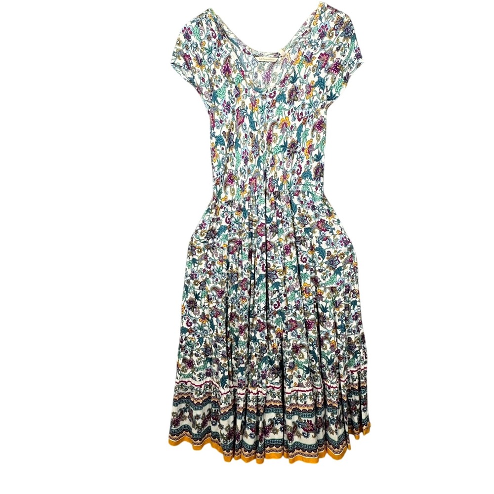 Soft Surroundings Kara Dress Womens MP Paisley Floral‎ Midi Garden Party Cottage